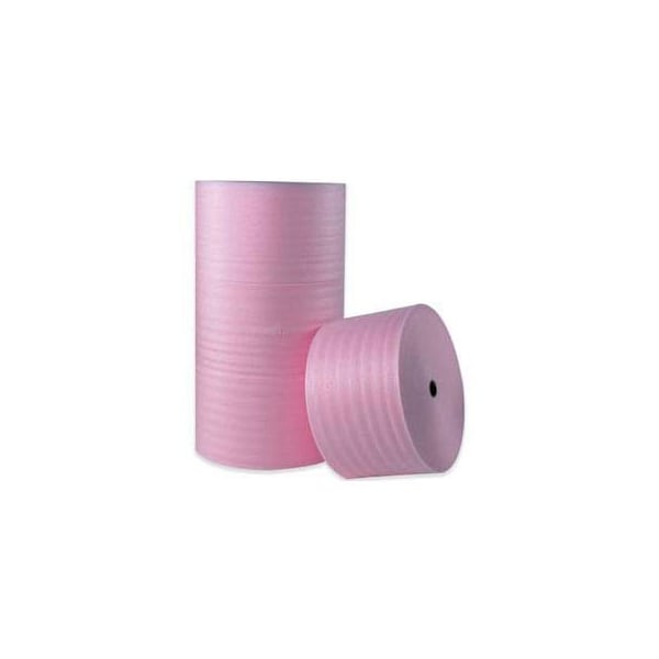 Box Packaging Anti Static Air Foam Roll, 72"W x 550'L x 1/8" Thick, Pink, 1 Roll FW1872AS - main